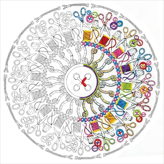 Design Works&#x2122; Zenbroidery&#x2122; Sewing Mandala Stamped Embroidery Kit